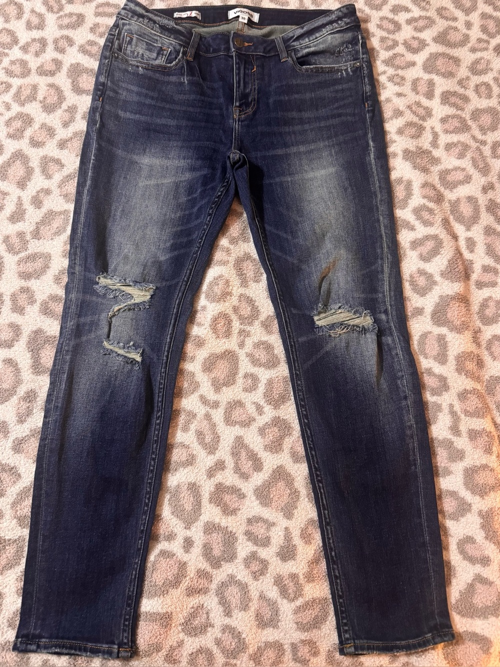 Vigoss Dark Blue Distressed Skinny Jeans